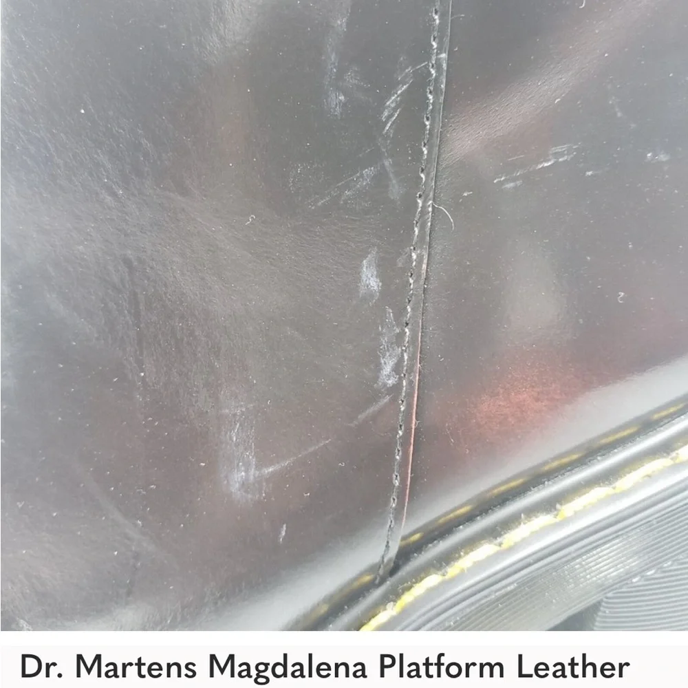 Dr. Martens Magdalena Platform Leather Heeled Boots Womens 5 Cherry Red Side Zip - Picture 5 of 7